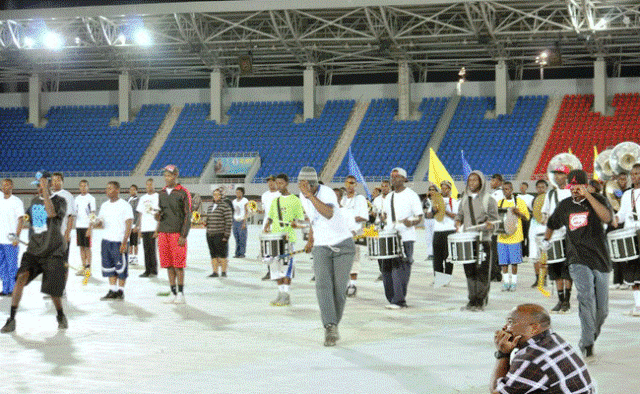 Practice for this evening's Opening Ceremony started weeks ago and the March Pass of Athletes, including the 24 from Team BVI, is scheduled for 6 P.M. Photo: Provided